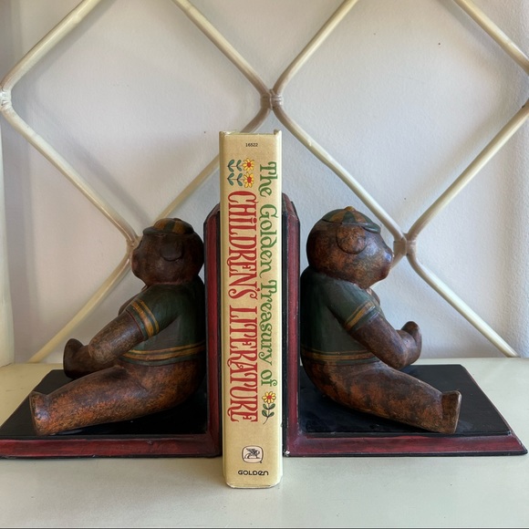 Vintage wooden bear bookends - Picture 11 of 11